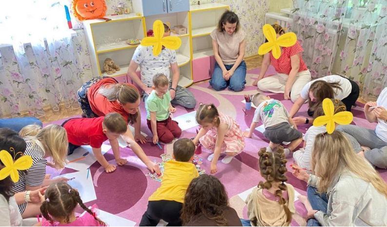A group session during the Safe Space programme at Kindergarten No. 532